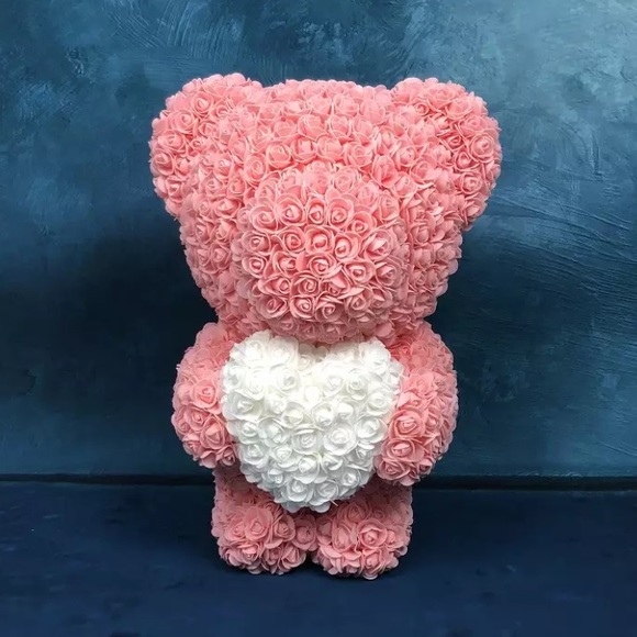 60cm Rose Bear - Coral Pink - Picture 1 of 1